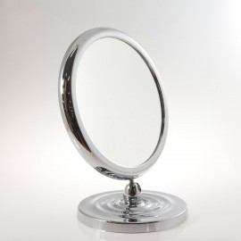 Specchio ingranditore monofacciale a LED in ottone cromato, da parete,  doppio braccio, ingrandimento 3x, diam. 22 cm - Amonn